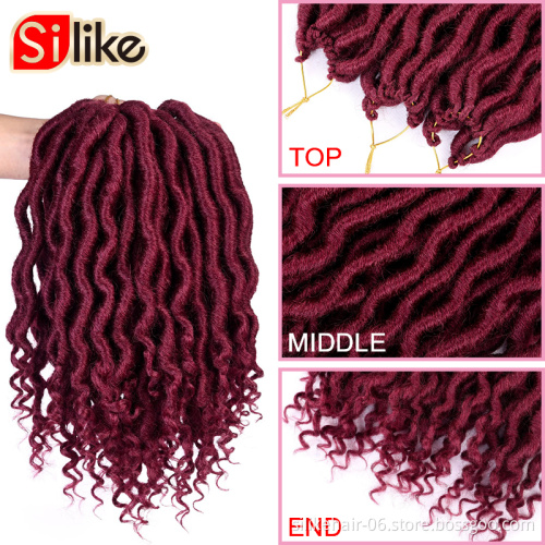 Faux Locs Crochet Hair Wavy Goddess Locs Crochet Hair with Curly Ends Curly Synthetic Braids Hair Extensions